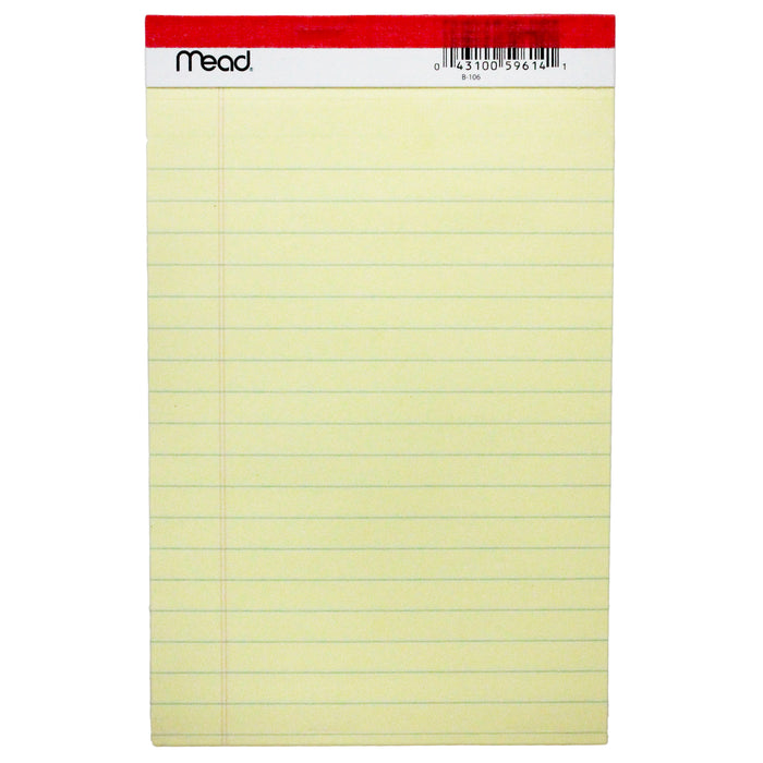 Junior Legal Pad, 5" x 8", 50 Sheets Per Pad, 12 Pads