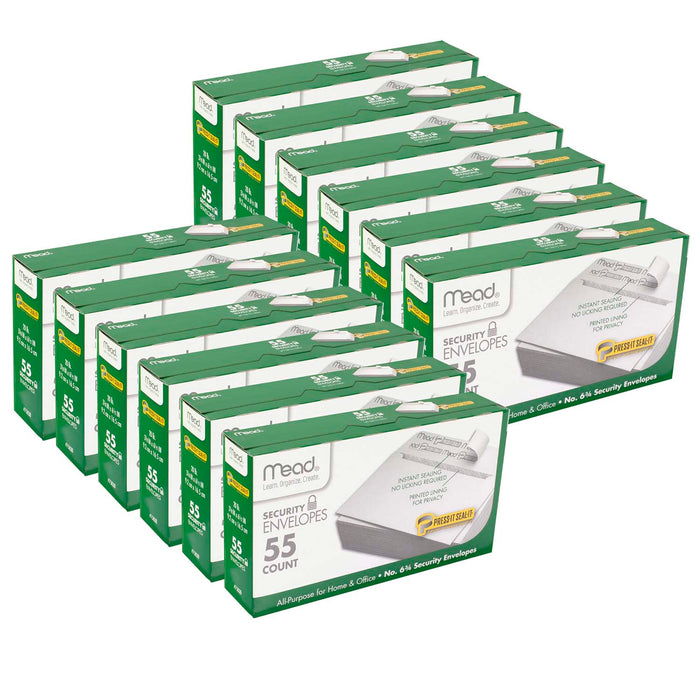 Press-It Seal-It® Security Envelopes, # 6 3-4, 55 Per Box, 12 Boxes