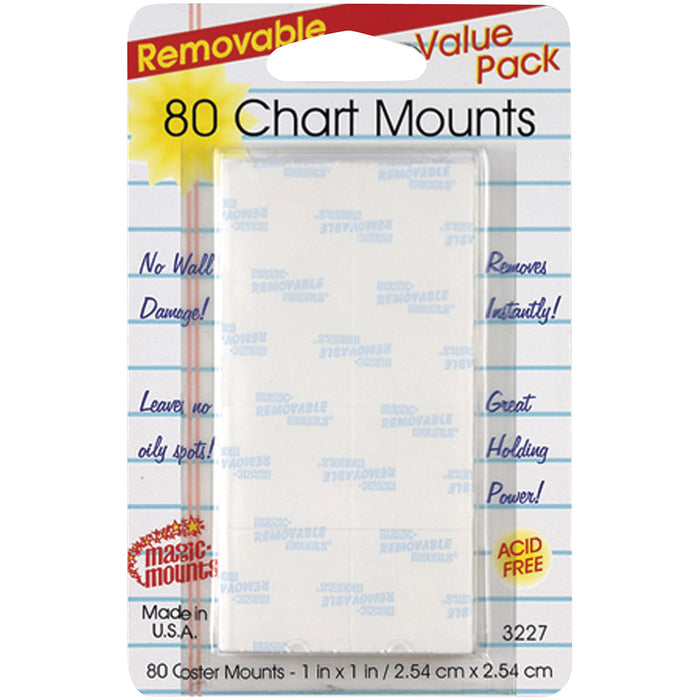 Removable Chart Tabs, 1" x 1", 80 Per Pack, 3 Packs