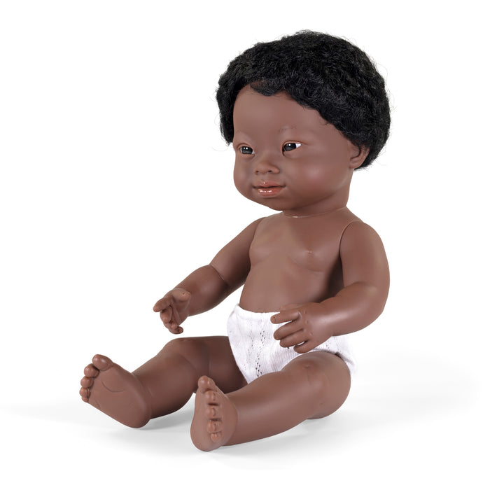 Anatomically Correct 15" Baby Doll, Down Syndrome African-American Boy