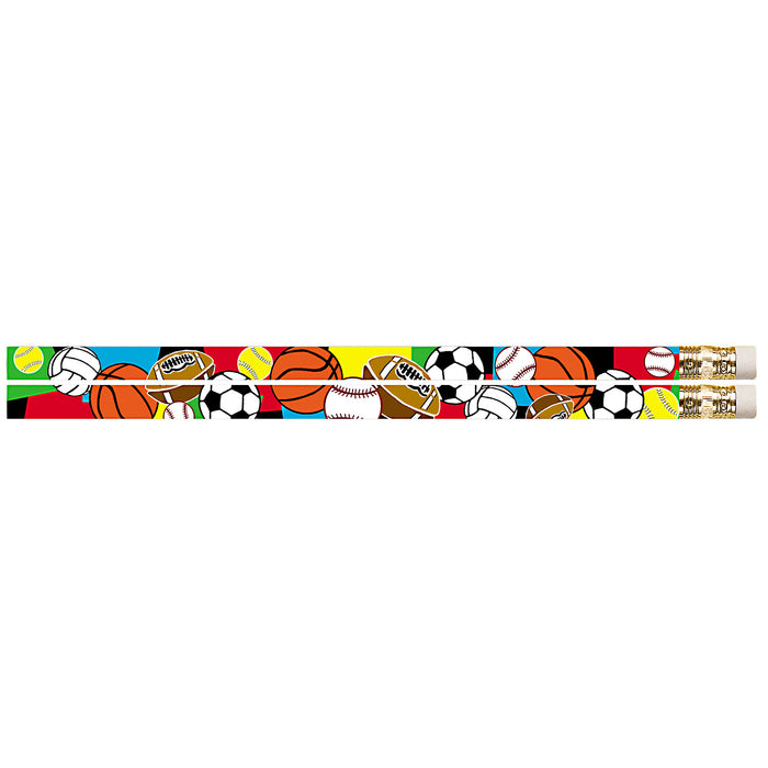 Super Sports Motivational-Fun Pencils, 12 Per Pack, 12 Packs