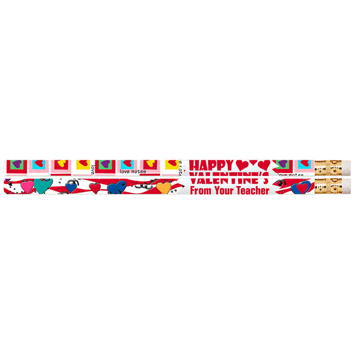 Happy Valentine From Your Teacher Motivational Pencils, Pack of 144