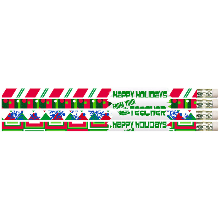 Happy Holidays From Your Teacher Motivational Pencils, Pack of 144