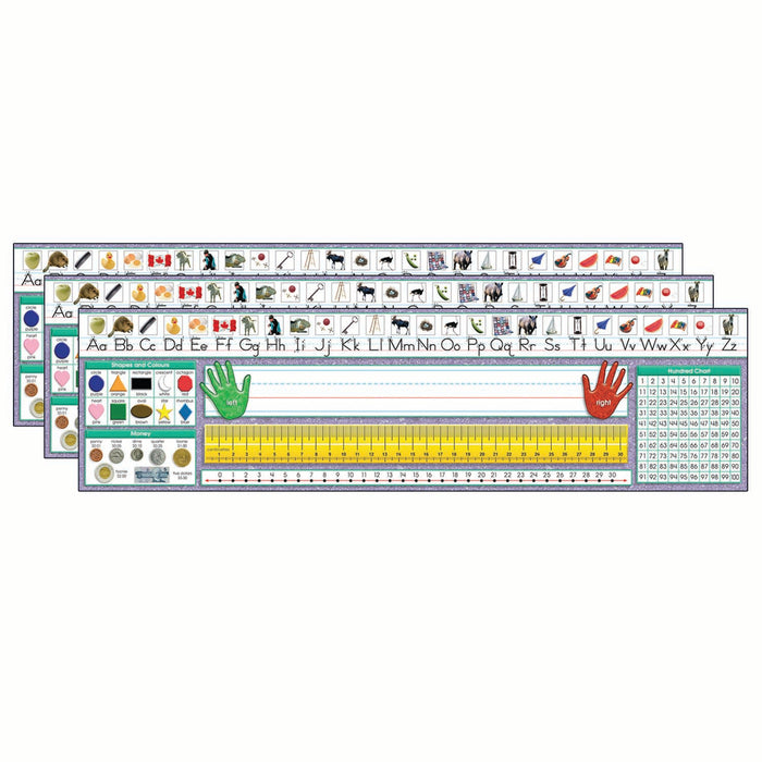 Canadian Traditional Manuscript Desk Plates, 36 Per Pack, 3 Packs