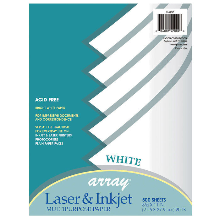 Multi-Purpose Paper, White, 8-1-2" x 11", 500 Sheets Per Pack, 2 Packs