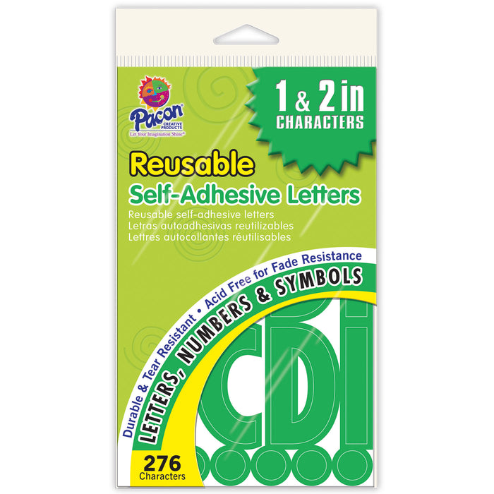 Self-Adhesive Letters, Green, Classic Font, 1" & 2", 276 Characters Per Pack, 6 Packs