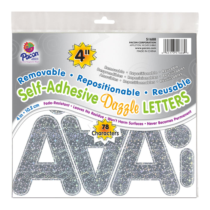 (2 PK) LETTERS SILVR DAZZLE PUFFY