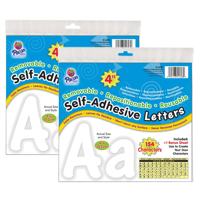 (2 PK) LETTERS WHITE CHEERY FONT
