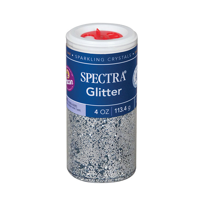 Glitter, Silver, 4 oz. Per Jar, 6 Jars