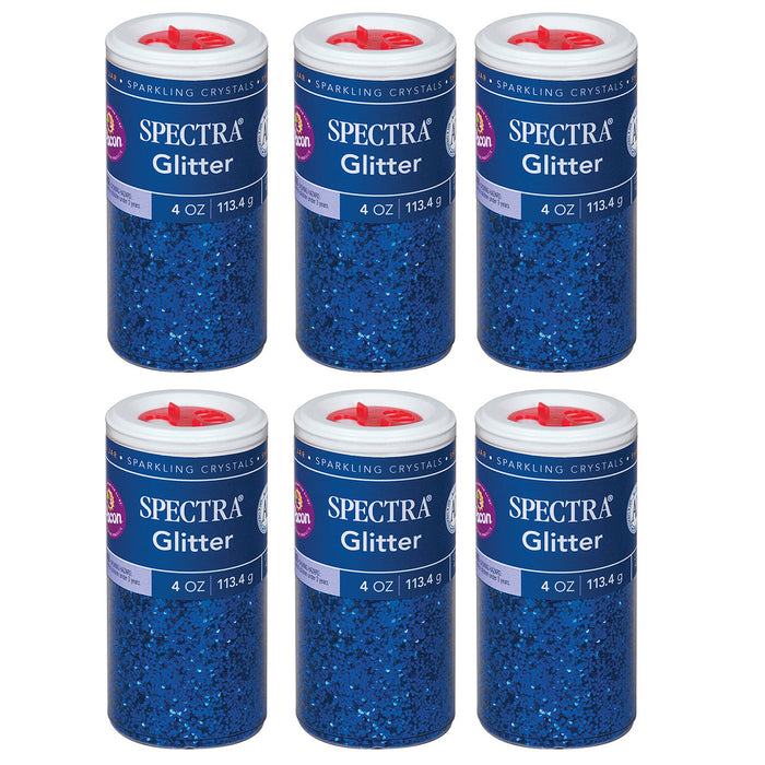 Glitter, Blue, 4 oz. Per Jar, 6 Jars