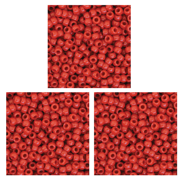 (3 PK) PONY BEADS RED 1000 PIECES