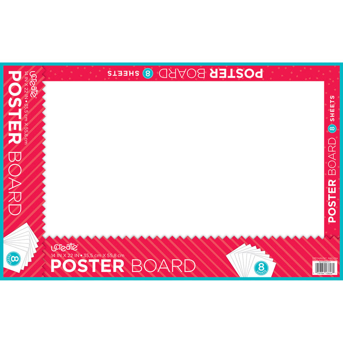 POSTER BOARD WHITE 8 SHEETS 24/CT