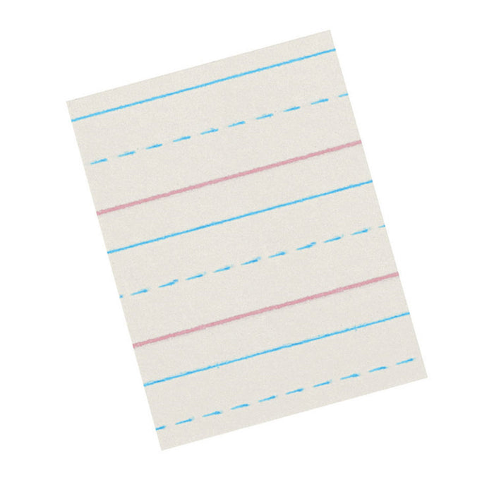 Newsprint Handwriting Paper, Dotted Midline, Grade 2, 1-2" x 1-4" x 1-4" Ruled Short, 8" x 10-1-2", 500 Sheets Per Pack, 3 Packs