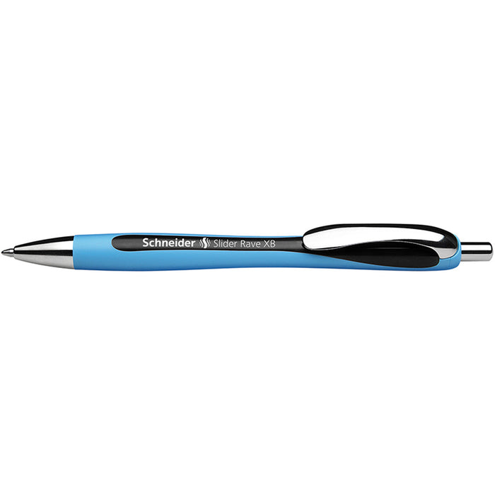 Rave Retractable Ballpoint Pen, ViscoGlide Ink, 1.4 mm, Black, Pack of 5