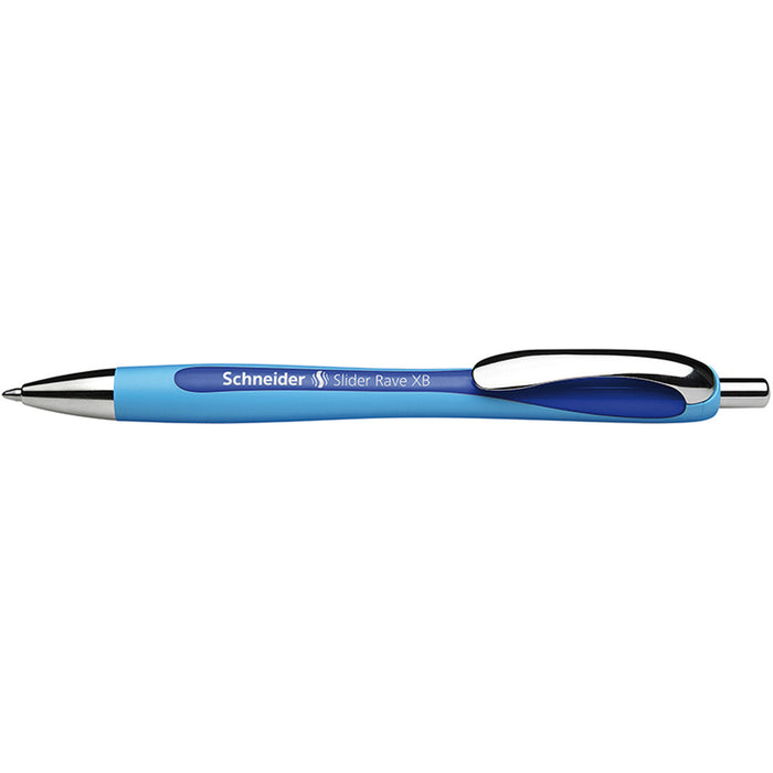 Rave Retractable Ballpoint Pen, ViscoGlide Ink, 1.4 mm, Blue, Pack of 5