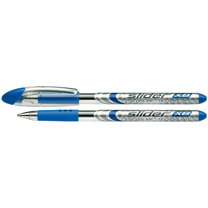 Slider Basic XB Ballpoint Pen Viscoglide Ink, 1.4 mm, Blue Ink, Pack of 10