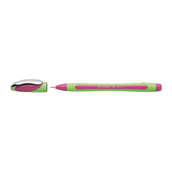 Xpress Fineliner Pen, Fiber Tip, 0.8 mm, Pink, Pack of 10