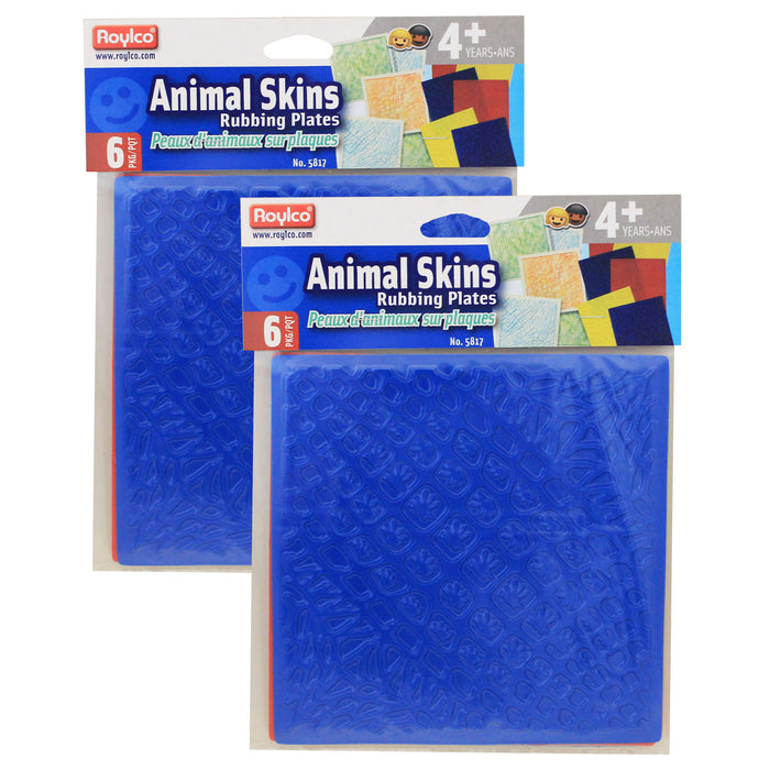 Animal Skins Rubbing Plates, 6 Per Pack, 2 Packs