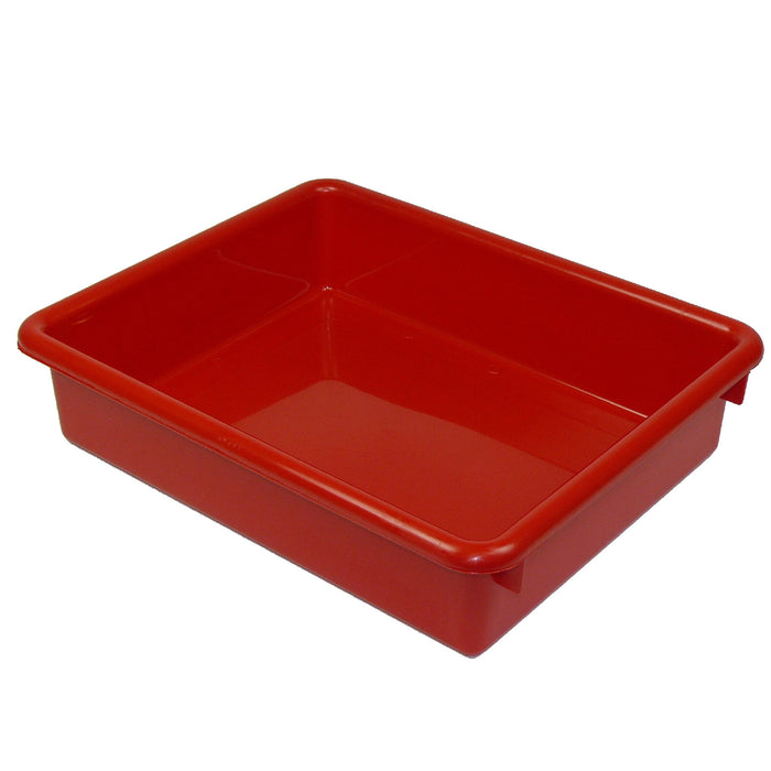 Stowaway® 3" Letter Tray no Lid, Red, Pack of 3