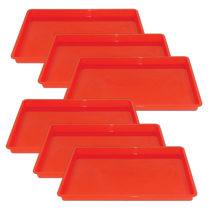 Creativitray® Finger Paint Tray, Red, Pack of 6