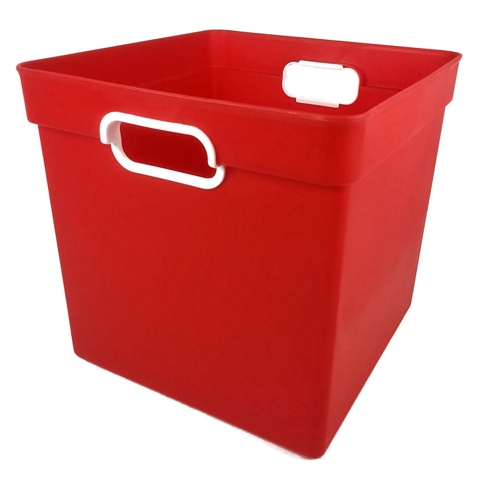 Cube Bin, Red, Pack of 3