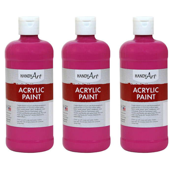 Acrylic Paint 16 oz, Magenta, Pack of 3