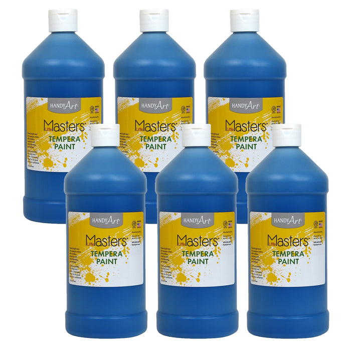 Little Masters® Tempera Paint, Blue, 32 oz., Pack of 6