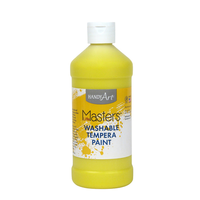 Little Masters® Washable Tempera Paint, Yellow, 16 oz., Pack of 6