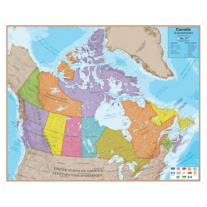 HEMISPHERES LAMINATED MAP CANADA