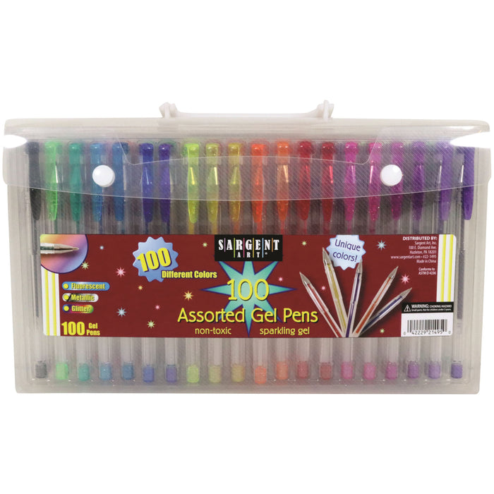 GEL PENS IN CASE WITH HANDLE 100CT