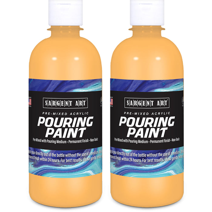 Acrylic Pouring Paint, 16 oz, Peach, Pack of 2