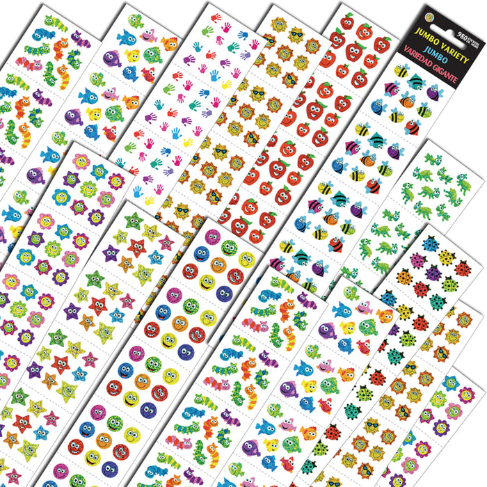 Jumbo Variety Assortment Sticker, Pack of 980, 2 Packs