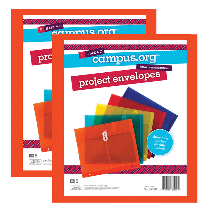 Poly Project Envelopes, 5 Per Pack, 2 Packs