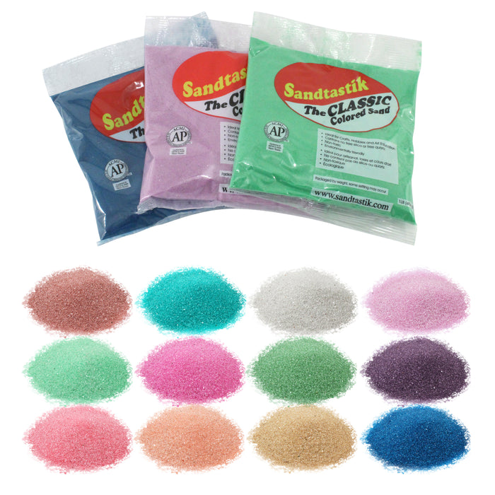 Colored Sand Classroom Pack, 1 Pound Bags, Assortment 2, Set of 12