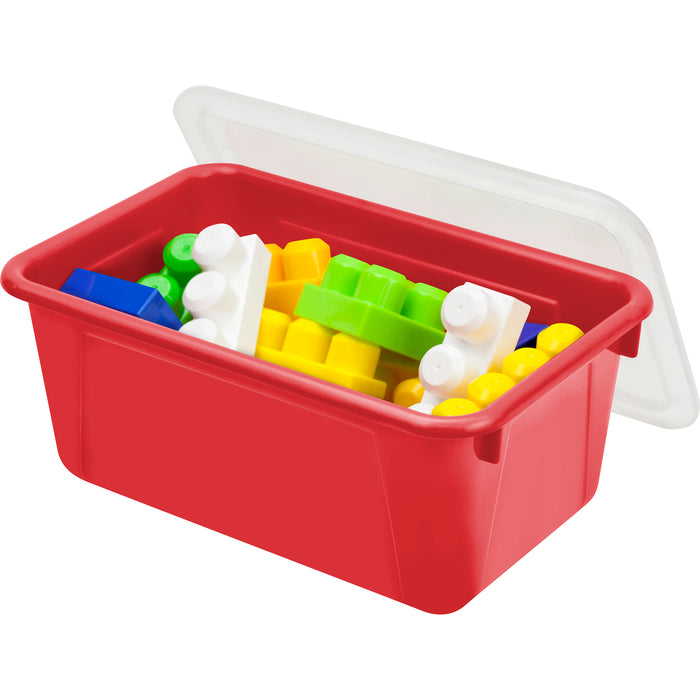 SMALL CUBBY BIN WITH COVER RED