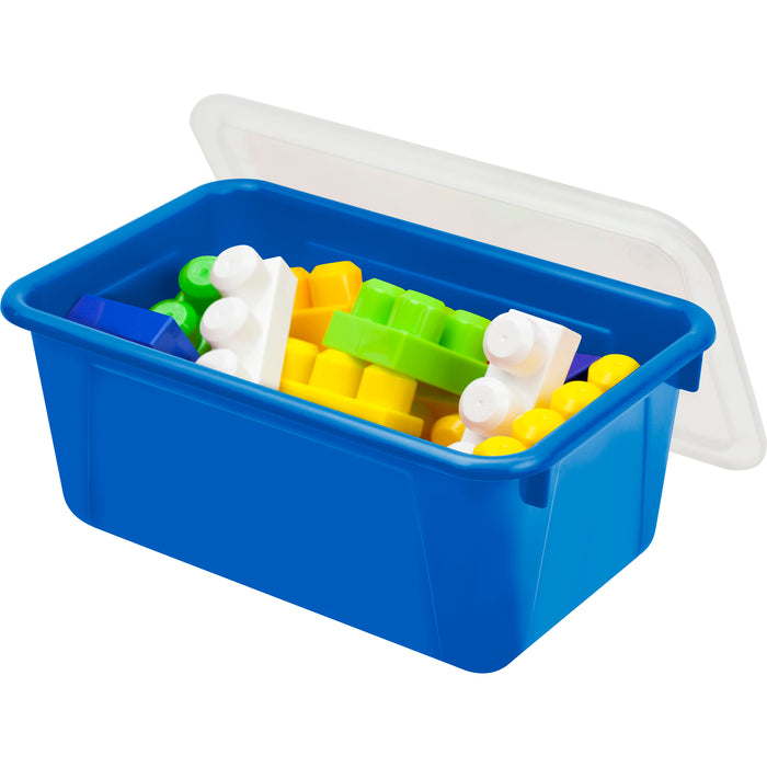SMALL CUBBY BIN WITH COVER BLUE