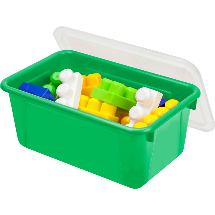 SMALL CUBBY BIN WITH COVER GREEN