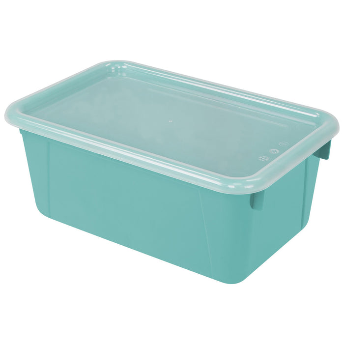 SMALL CUBBY BIN WITH COVER TEAL