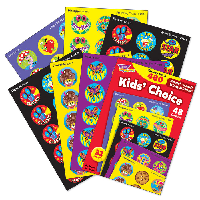 Kids' Choice Stinky Stickers® Variety Pack, 480 Per Pack, 2 Packs