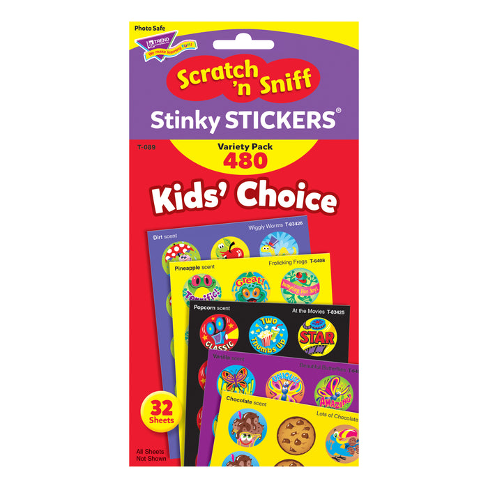Kids' Choice Stinky Stickers® Variety Pack, 480 Per Pack, 2 Packs