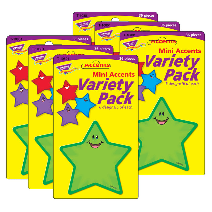 Stars Mini Accents Variety Pack, 36 Per Pack, 6 Packs