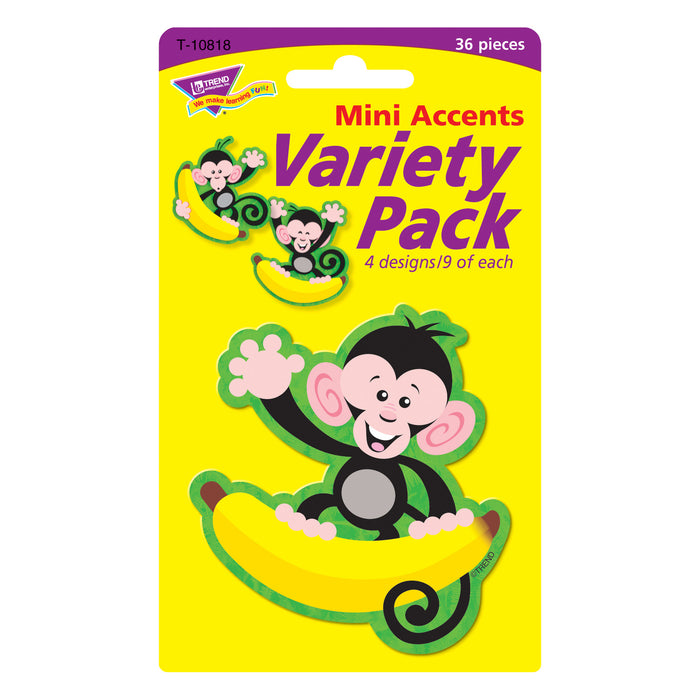 Monkeys and Bananas Mini Accents Variety Pack, 36 Per Pack, 6 Packs