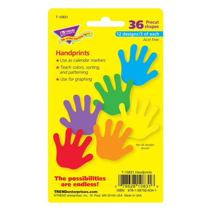 Handprints Mini Accents Variety Pack, 36 Per Pack, 6 Packs