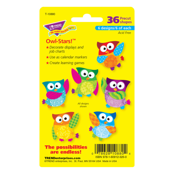 Owl-Stars!® Mini Accents Variety Pack, 36 Per Pack, 6 Packs