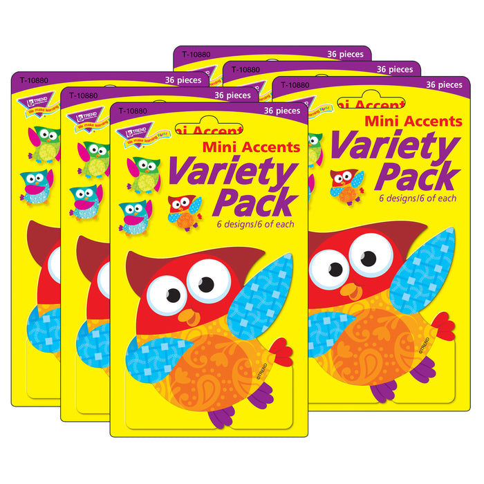 Owl-Stars!® Mini Accents Variety Pack, 36 Per Pack, 6 Packs