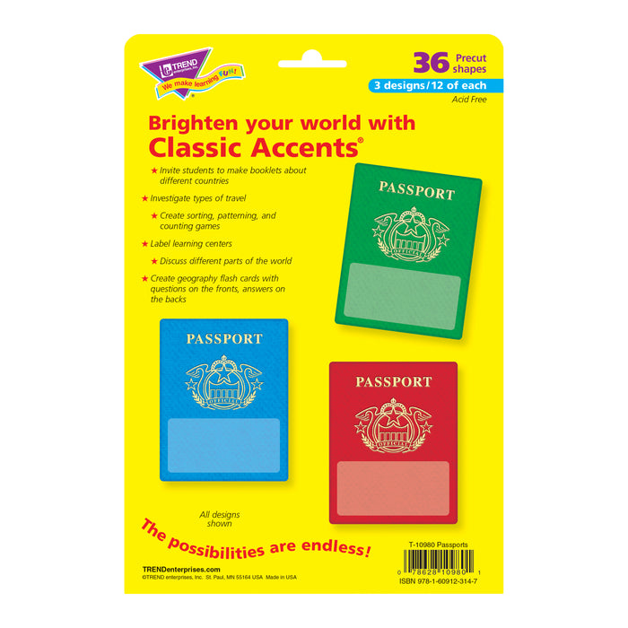 Passports Classic Accents® Variety Pack, 36 Per Pack, 3 Packs