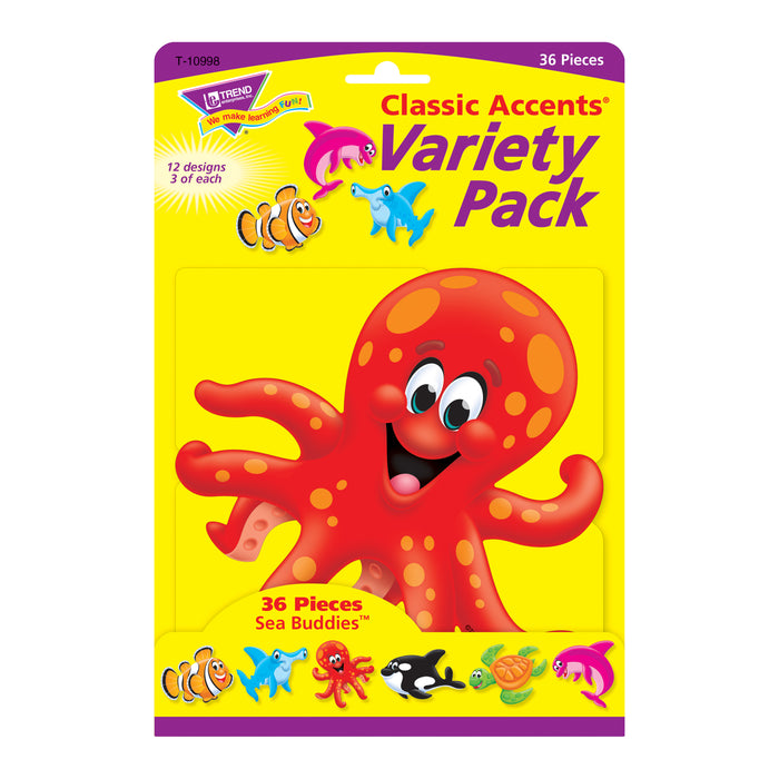 Sea Buddies™ Classic Accents® Variety Pack, 36 Per Pack, 3 Packs