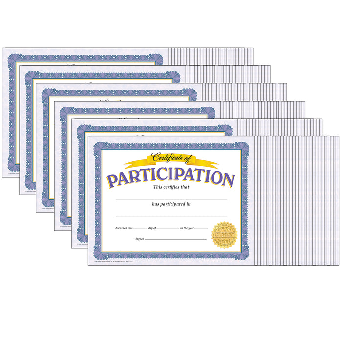 Certificate of Participation Classic Certificates, 30 Per Pack, 6 Packs