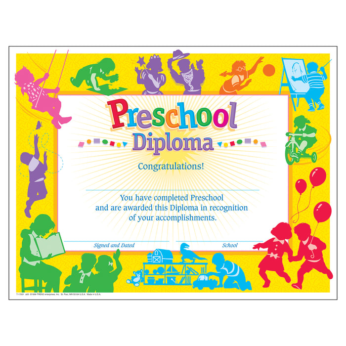 Classic Preschool Diploma, 30 Per Pack, 6 Packs