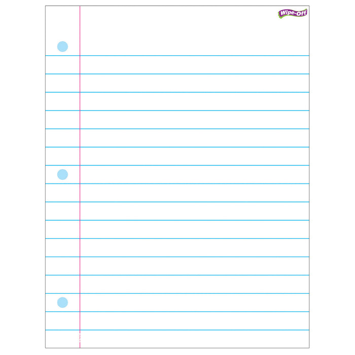 Notebook Paper Wipe-Off® Chart, 17" x 22", Pack of 6